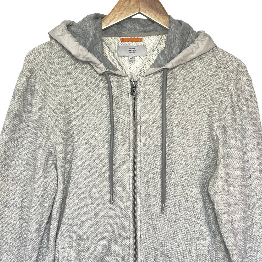 JACK SPADE Men’s Belford Full-Zip Heather Gray Zip front Hoodie Med - Picture 4 of 6